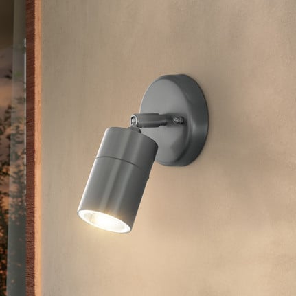 Stockholm outdoor spotlight, steel-coloured, 10 cm projection