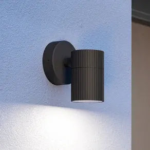 Tomelloso outdoor wall lamp, black, height 12 cm, metal