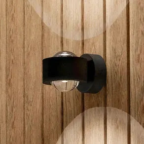Treviolo LED outdoor wall lamp, black, 12 cm projection, 2-bulb