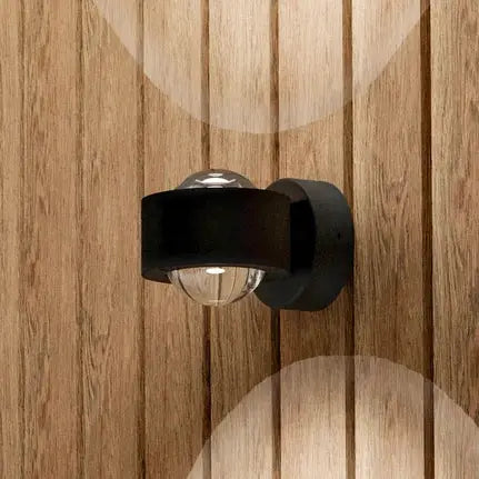 Treviolo LED outdoor wall lamp, black, 12 cm projection, 2-bulb