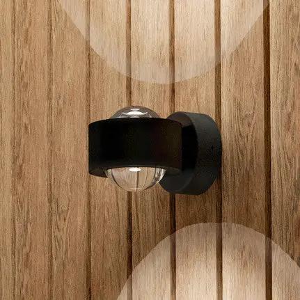 Treviolo LED outdoor wall lamp, black, 12 cm projection, 2-bulb