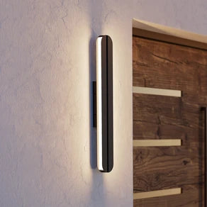 Vascella LED outdoor wall lamp, black, width 60 cm, metal