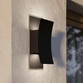 Verdolino LED outdoor wall lamp, black, height 28 cm, metal