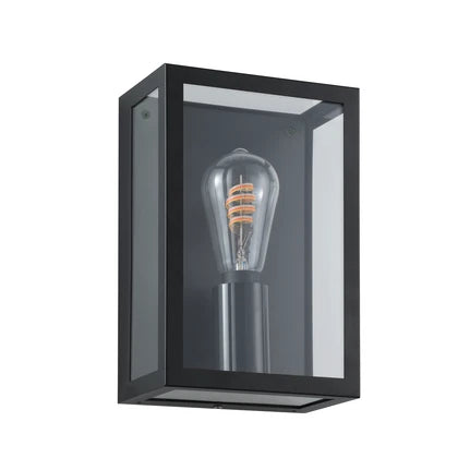 Alamonte-Z outdoor wall lamp, black, height 26 cm, E27 smart