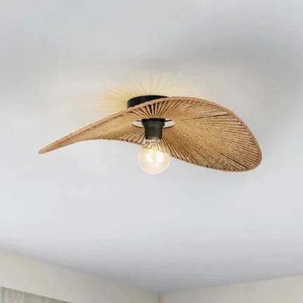 Siruela ceiling light, brown, 56 x 40 cm, paper cord, E27