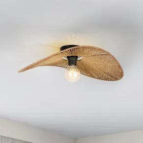 Siruela ceiling light, brown, 56 x 40 cm, paper cord, E27
