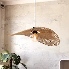 Siruela pendant light, 56 x 40 cm, brown, paper cord, E27