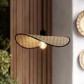 Marywell pendant light, natural bamboo, 50 x 35 cm, E27