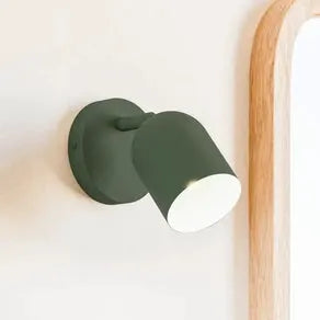 Tilston wall spotlight, dark green, Ø 9 cm, steel, E14