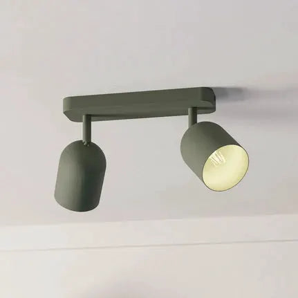 Ceiling spotlight Tilston, dark green, length 28 cm, 2-bulb steel