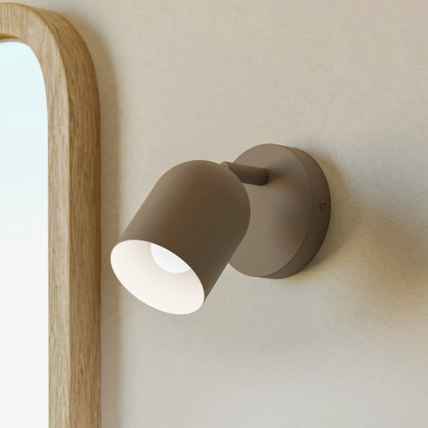 Tilston wall spotlight, beige, Ø 9 cm, steel, E14