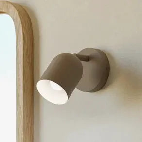 Tilston wall spotlight, beige, Ø 9 cm, steel, E14