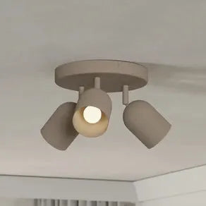Tilston ceiling spotlight, beige, Ø 25 cm, 3-bulb, steel