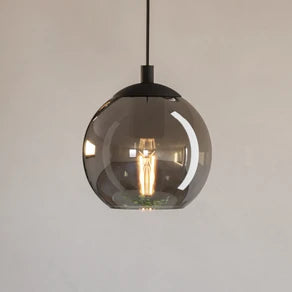 Ariscani pendant light, smoky grey, Ø 20 cm, glass, E27