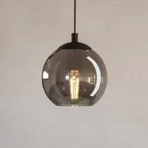 Ariscani pendant light, smoky grey, Ø 20 cm, glass, E27