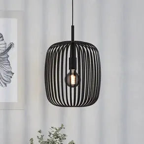 Romazzina pendant light, black, Ø 33 cm, metal, E27