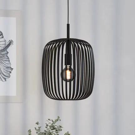 Romazzina pendant light, black, Ø 33 cm, metal, E27