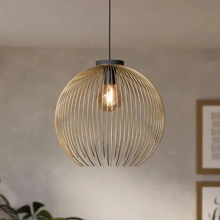 VENEZUELA pendant light, gold/black, Ø 40 cm, metal, E27