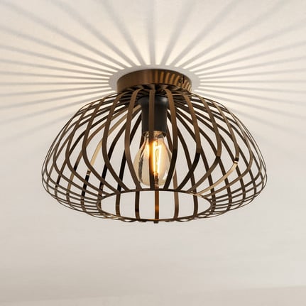 Espinal ceiling light, brushed bronze, Ø 39 cm, metal E27