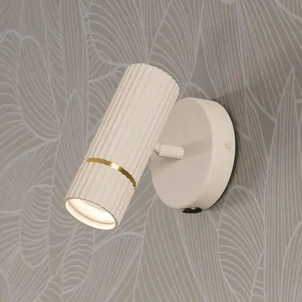 Caminia wall spotlight, beige, length 16 cm, metal, GU10