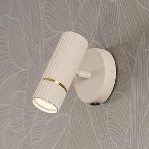 Caminia wall spotlight, beige, length 16 cm, metal, GU10