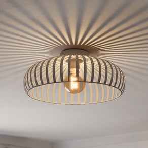 Mogano 3 ceiling light, beige, Ø 43 cm, metal, E27