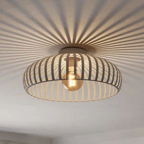 Mogano 3 ceiling light, beige, Ø 43 cm, metal, E27