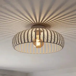Mogano 3 ceiling light, beige, Ø 43 cm, metal, E27