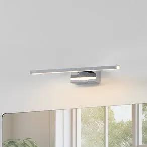 Conettilla LED wall lamp, chrome-coloured, width 40 cm IP44 CCT