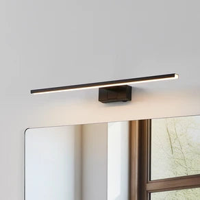 Conettilla LED wall light, black, width 60 cm, IP44, CCT