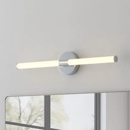 Ramola LED wall light, chrome-coloured, width 60 cm, IP44, CCT
