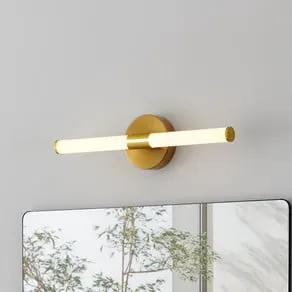 Ramola LED wall lamp, brass colour, width 45 cm, IP44, CCT
