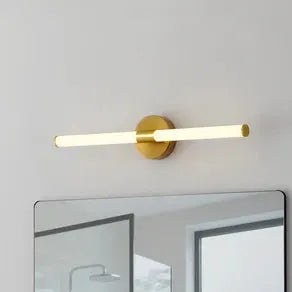 Ramola LED wall lamp, brass colour, width 60 cm, IP44, CCT