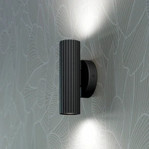 Portillo wall lamp, black, height 20 cm, 2-bulb metal, GU10