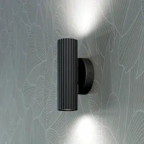 Portillo wall lamp, black, height 20 cm, 2-bulb metal, GU10