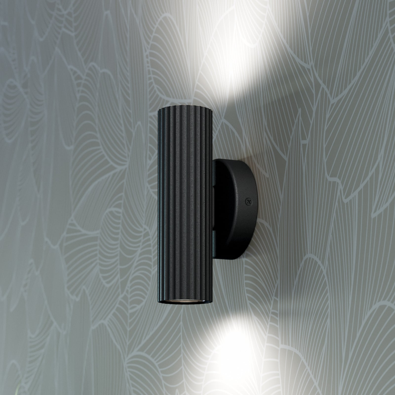 Portillo wall lamp, black, height 20 cm, 2-bulb metal, GU10