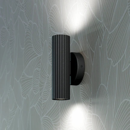 Portillo wall lamp, black, height 20 cm, 2-bulb metal, GU10