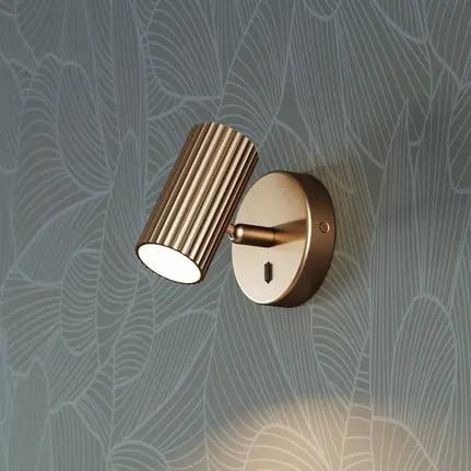 Portillo wall spotlight, brass, height 11 cm, metal, GU10
