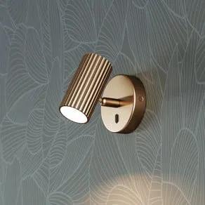 Portillo wall spotlight, brass, height 11 cm, metal, GU10