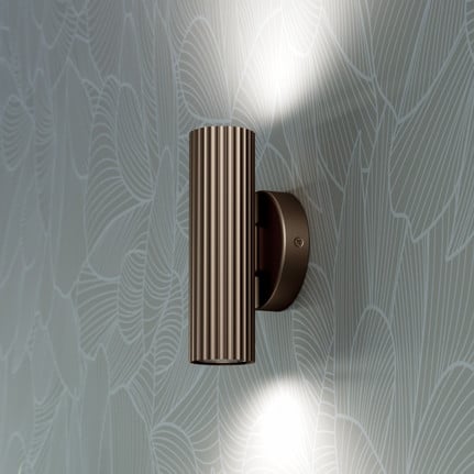 Portillo wall lamp, bronze, height 20 cm, 2-bulb metal, GU10