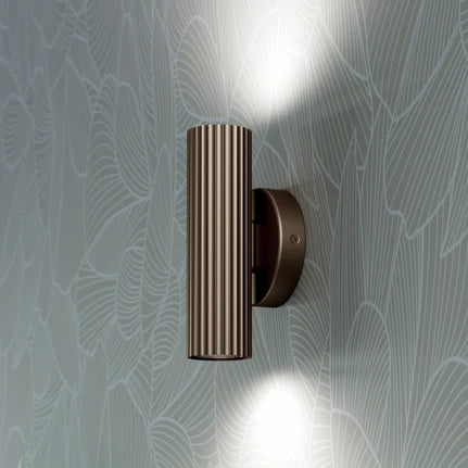 Portillo wall lamp, bronze, height 20 cm, 2-bulb metal, GU10