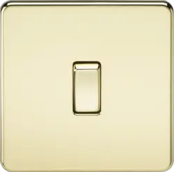 ML Polished Brass 10AX 1G 2-way Switch - Polished Brass - ML Polished Brass 10AX 1G 2-way Switch - Polished Brass