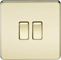 ML Polished Brass 10AX 2G 2-way Switch - Polished Brass - ML Polished Brass 10AX 2G 2-way Switch - Polished Brass