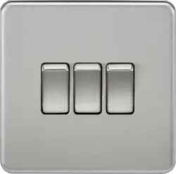 Brushed Chrome ML 10AX 3G 2-way Switch - Brushed Chrome - Electrical Brushed Chrome ML 10AX 3G 2-way Switch - Brushed Chrome Electrical
