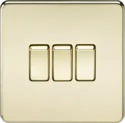 ML Polished Brass 10AX 3G 2-way Switch - Polished Brass - ML Polished Brass 10AX 3G 2-way Switch - Polished Brass