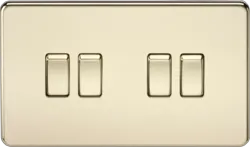 ML Polished Brass 10AX 4G 2-way Switch - Polished Brass - ML Polished Brass 10AX 4G 2-way Switch - Polished Brass