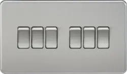Brushed Chrome ML 10AX 6G 2-way Switch - Brushed Chrome - Electrical Brushed Chrome ML 10AX 6G 2-way Switch - Brushed Chrome Electrical