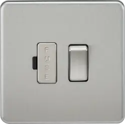 Brushed Chrome ML 13A Switched Fused Spur Unit - Brushed Chrome - Electrical Brushed Chrome ML 13A Switched Fused Spur Unit - Brushed Chrome Electrical