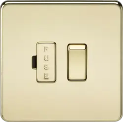 ML Polished Brass 13A Switched Fused Spur Unit - Polished Brass - ML Polished Brass 13A Switched Fused Spur Unit - Polished Brass