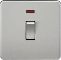 Brushed Chrome ML 20A 1G DP Switch with Neon - Brushed Chrome - Electrical Brushed Chrome ML 20A 1G DP Switch with Neon - Brushed Chrome Electrical